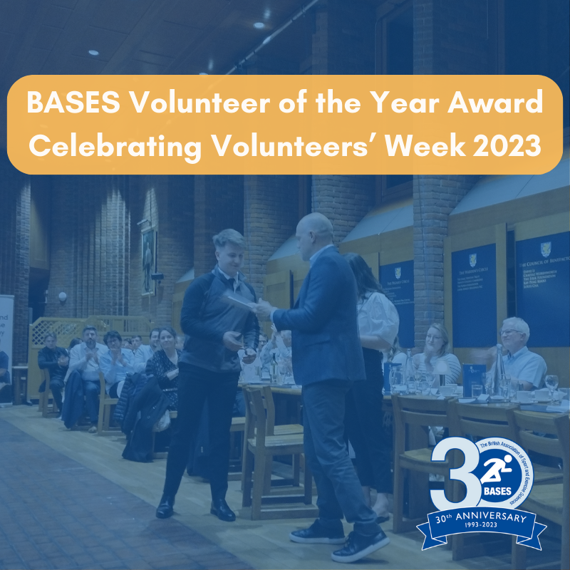 Celebrating Volunteers’ Week 2023 – BASES Volunteer of the Year